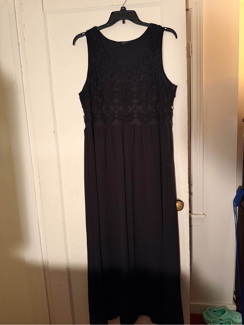 Deb Black Sleeveless Lace Bodice Maxi Dress